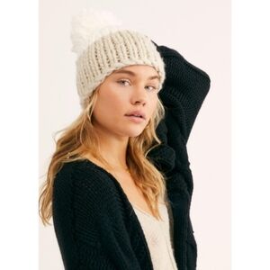 Free People Cozy Up Color Block Pom Beanie